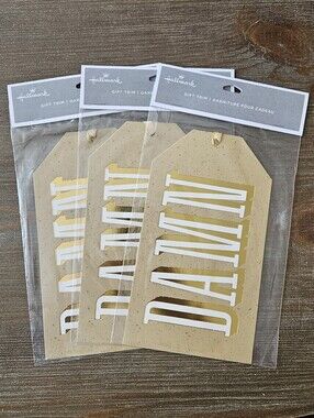 Hallmark Gold and White 'DAMN' Gift Tags - Pack of 3